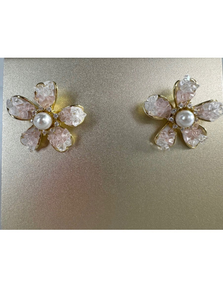 Kolczyki Kwiatek Połyskujące Kwiatki Lolita Accessories srebrny sztyft 925