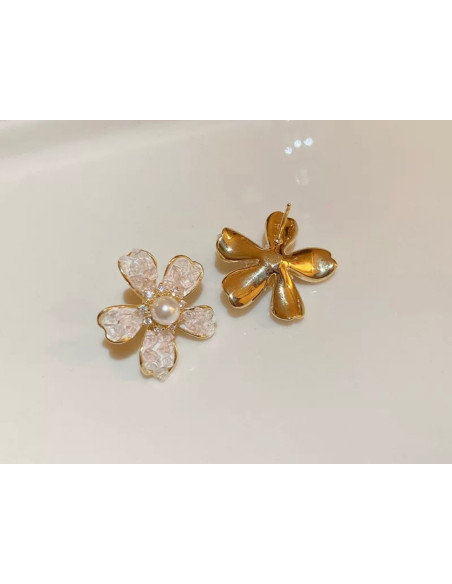 Kolczyki Kwiatek Połyskujące Kwiatki Lolita Accessories srebrny sztyft 925