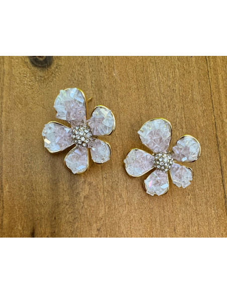 Kolczyki Kwiatek Połyskujące Kwiatki Lolita Accessories srebrny sztyft 925