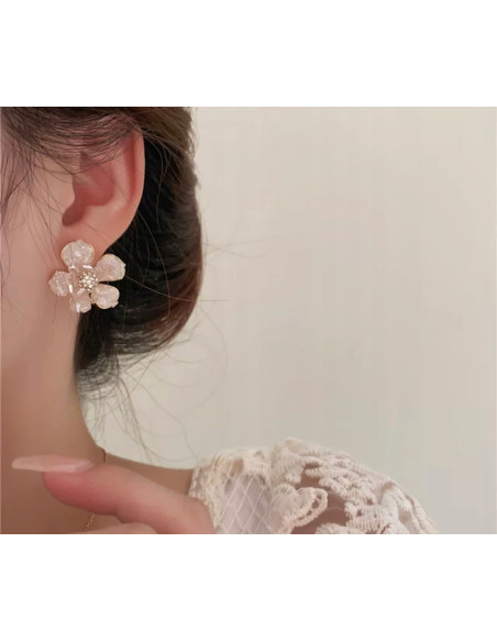 Kolczyki Kwiatek Połyskujące Kwiatki Lolita Accessories srebrny sztyft 925