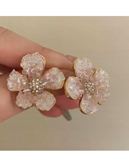 Kolczyki Kwiatek Połyskujące Kwiatki Lolita Accessories srebrny sztyft 925