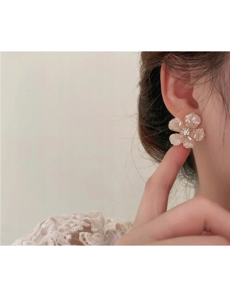 Kolczyki Kwiatek Połyskujące Kwiatki Lolita Accessories srebrny sztyft 925