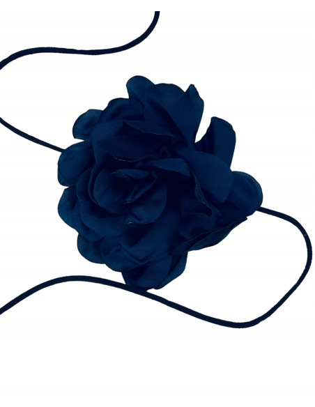 Naszyjnik z kwiatkiem CHOKER BOHO wiązany na rzemyku na szyję i pas 9 cm