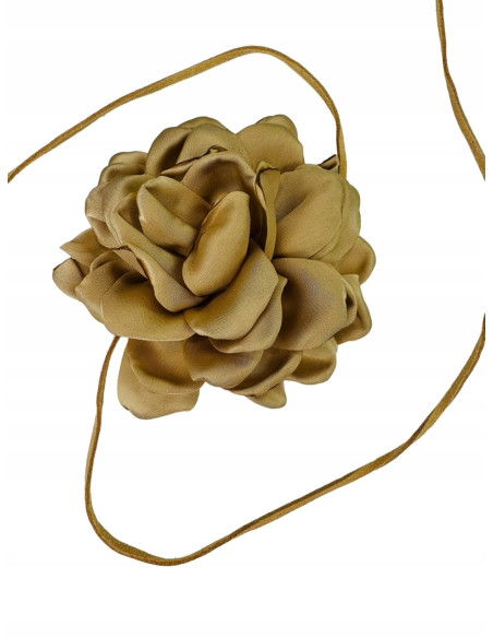 Naszyjnik z kwiatkiem CHOKER BOHO wiązany na rzemyku na szyję i pas 9 cm
