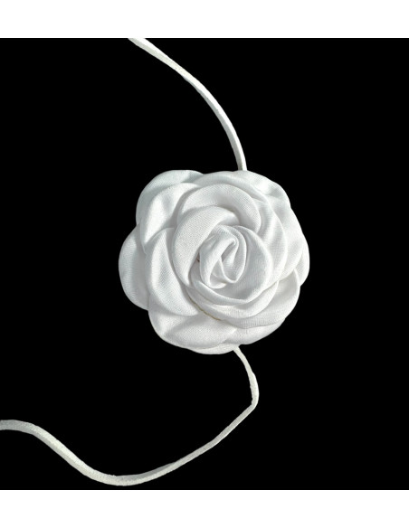 Naszyjnik z kwiatkiem CHOKER BOHO wiązany na rzemyku na szyję i pas