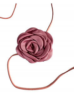 Naszyjnik z kwiatkiem CHOKER BOHO wiązany na rzemyku na...