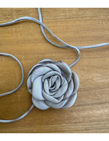 Naszyjnik z kwiatkiem CHOKER BOHO wiązany na...