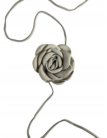 Naszyjnik z kwiatkiem CHOKER BOHO wiązany na rzemyku na szyję i pas