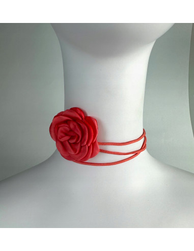 Naszyjnik z kwiatkiem CHOKER BOHO wiązany na...