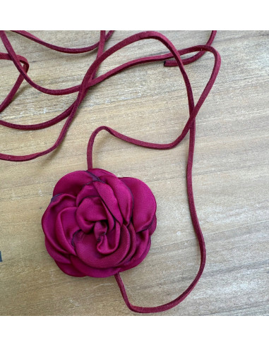 Naszyjnik z kwiatkiem CHOKER BOHO wiązany na...