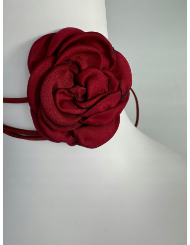 Naszyjnik z kwiatkiem CHOKER BOHO wiązany na...