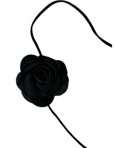 Naszyjnik z kwiatkiem CHOKER BOHO wiązany na rzemyku na...