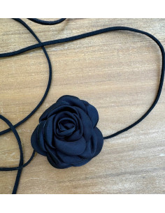 Naszyjnik z kwiatkiem CHOKER BOHO wiązany na rzemyku na... 2