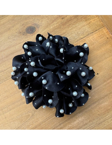 KWIAT Z MATERIAŁU BROSZKA z PERŁAMI PREZENT...