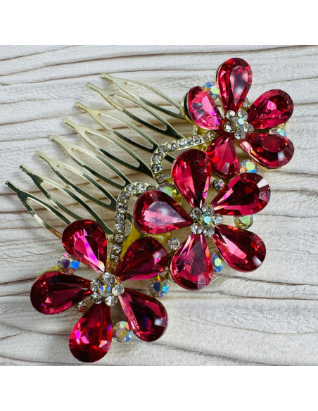 GRZEBIEŃ wsuwany do włosów wtykowy ozdobny diamenty Lolita Akcesoria