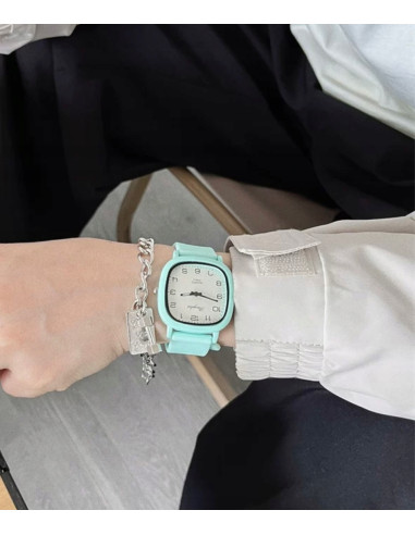 Zegarek Damski Dziewczęcy TURKUSOWY pasek...