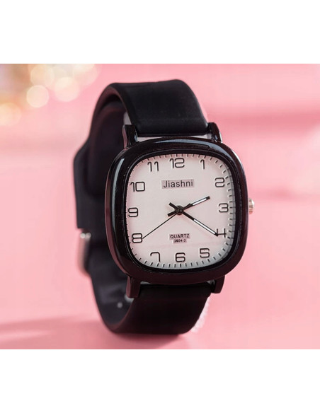 Zegarek Damski Dziewczęcy CZARNY pasek silikonowy LOLITA ACCESSORIES