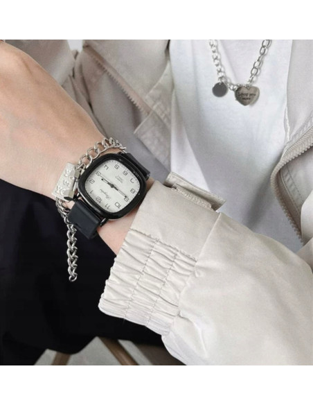 Zegarek Damski Dziewczęcy CZARNY pasek silikonowy LOLITA ACCESSORIES