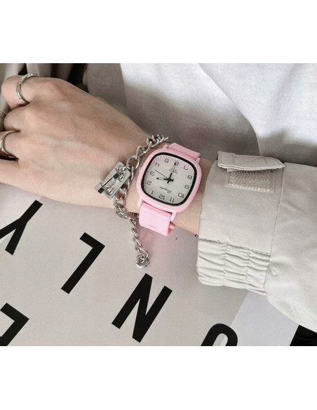 Zegarek Damski Dziewczęcy FIOLETOWY pasek silikonowy LOLITA ACCESSORIES