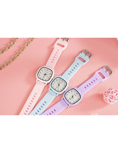 Zegarek Damski Dziewczęcy FIOLETOWY pasek silikonowy LOLITA ACCESSORIES