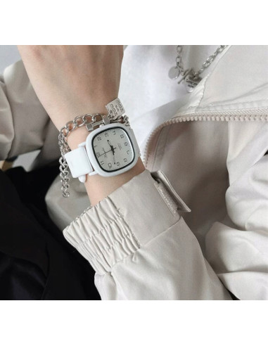 Zegarek Damski Dziewczęcy BIAŁY pasek...