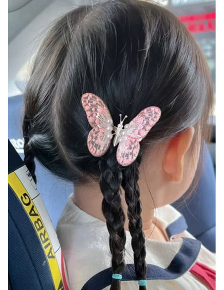 Spinki dla dziecka dziewczynki Motylki Zestaw 2 sztuki RÓŻOWE MOTYLE