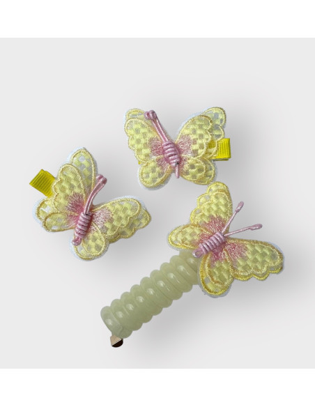 Spinki dla dziecka dziewczynki Motyle ZESTAW MOTYLKI 3 SZTUKI