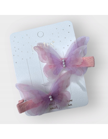Spinki dla dziecka dziewczynki Motyle Lolita Accessories Zestaw 2 sztuki