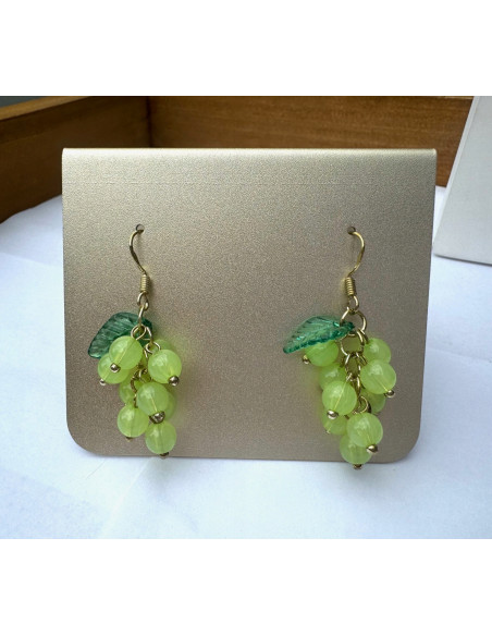 Kolczyki Srebrny sztyft 925 Lolita Accessories ZIELONE WINOGRONA