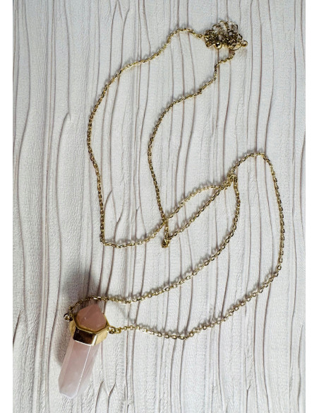 DŁUGI Naszyjnik KAMIEŃ KWARC 70 CM WISIOR