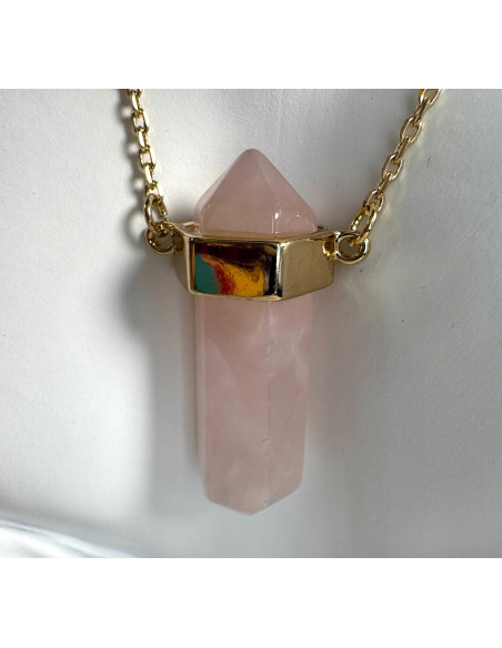 DŁUGI Naszyjnik KAMIEŃ KWARC 70 CM WISIOR