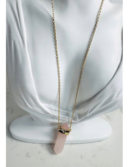 DŁUGI Naszyjnik KAMIEŃ KWARC 70 CM WISIOR