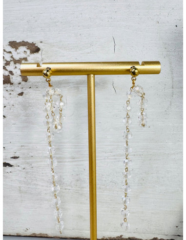 DŁUGIE KOLCZYKI DŁUGIE KORALIKI LOLITA srebrny...