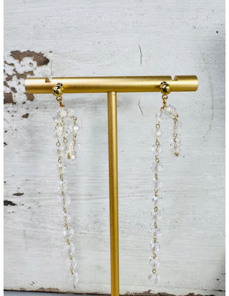 DŁUGIE KOLCZYKI DŁUGIE KORALIKI LOLITA srebrny sztyft 925