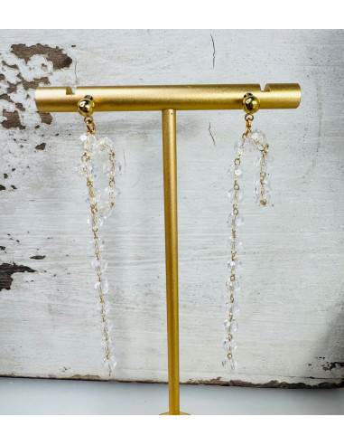 DŁUGIE KOLCZYKI DŁUGIE KORALIKI LOLITA srebrny...