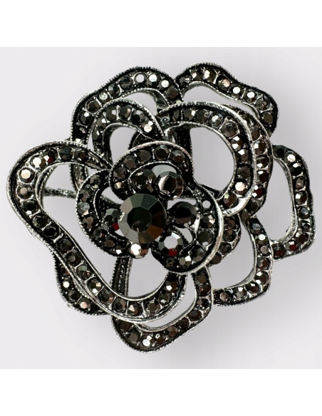 Broszka Medalion ozdobna Lolita Accessories KWIAT KWIATEK z kamieniami