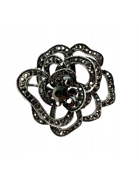 Broszka Medalion ozdobna Lolita Accessories KWIAT KWIATEK z kamieniami