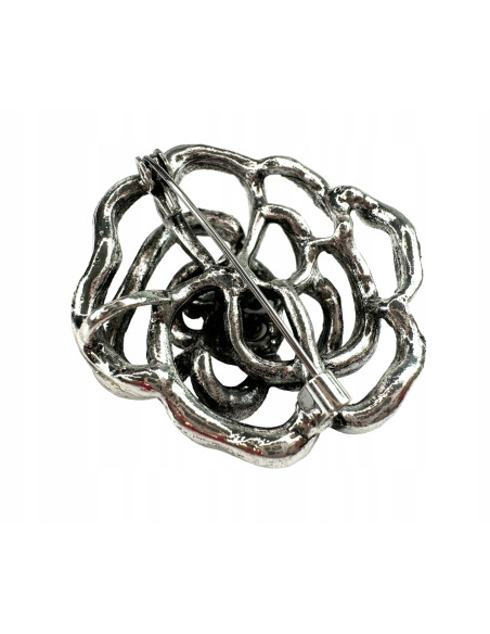 Broszka Medalion ozdobna Lolita Accessories KWIAT KWIATEK z kamieniami