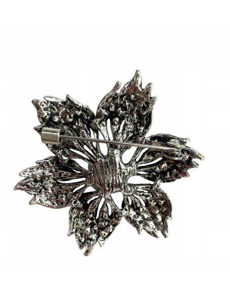 Broszka Brosza GRAFITOWY KWIAT Z PERŁĄ PERŁA Lolita Accessories