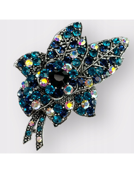 Klasyczna Broszka Brosza BUKIET LIŚCIE Z KAMIENIAMI Lolita Accessories
