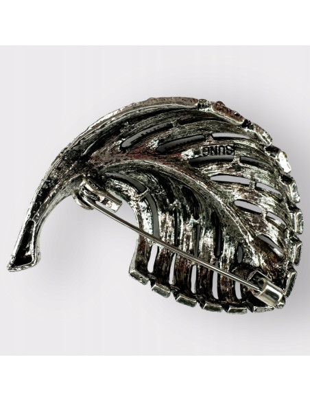 Klasyczna Broszka Brosza Liść czerwone kamienie Lolita Accessories