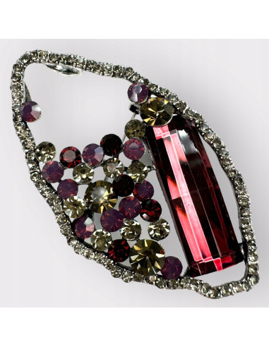 Broszka Brosza "Ostryga" bordowy Kamień Lolita Accessories