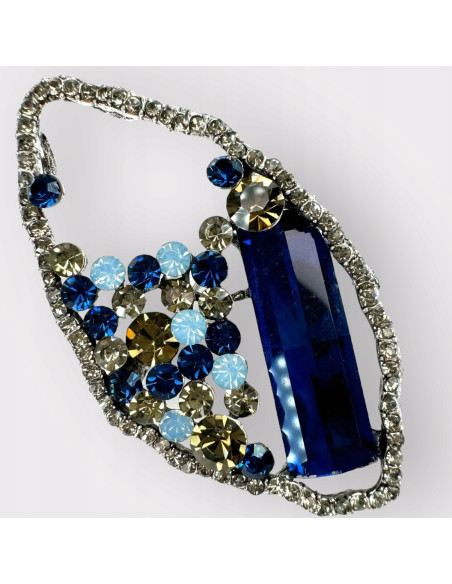 Broszka Brosza "Ostryga" niebieski Kamień Lolita Accessories