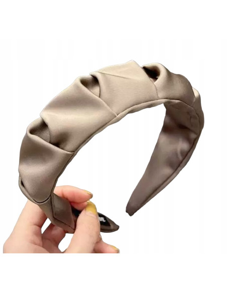 Lolita Accessories opaska do włosów MARSZCZONA BEŻOWA NATURA SATYNA