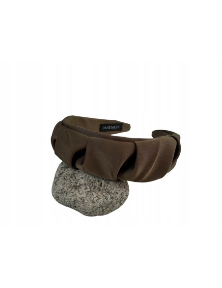 Lolita Accessories opaska do włosów MARSZCZONA BRĄZOWA NATURA SATYNA