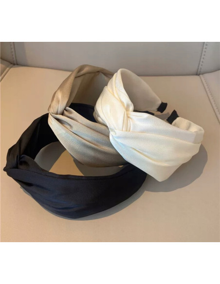 Lolita Accessories opaska do włosów węzeł ECRU NATURA SATYNA