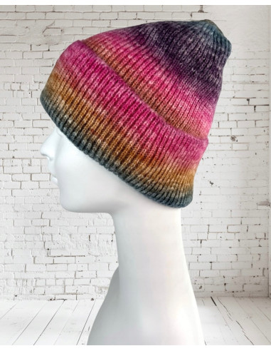 Czapka Zimowa BEANIE CIENIOWANA WIELOKOLOROWA Tęczowa Lolita Accessories