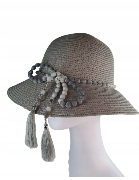 KAPELUSZ Słomiany Plażowy na Lato BOHO Lolita Accessories