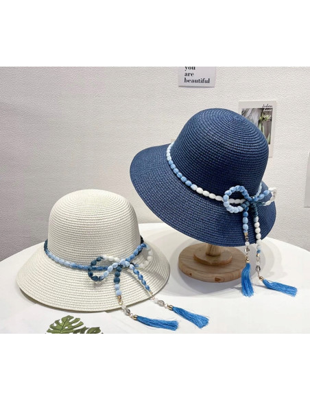 KAPELUSZ Słomiany Plażowy na Lato BOHO Lolita Accessories