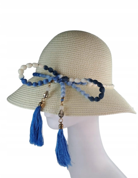 KAPELUSZ Słomiany Plażowy na Lato BOHO Lolita Accessories